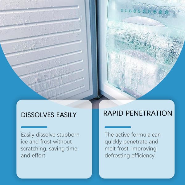 Freezer Defrost Spray, Household Refrigerator Freezer Ice Maker Defrosting and De-icing Multifunctional Cleaning Spray