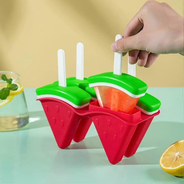 Vandmelon Freeze Pops Forme 4 Hulrum Vandmelon Isform Frossen Ispindeproducent Hjemmelavede Ispindeforme