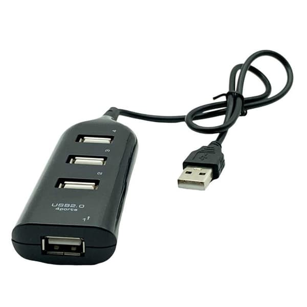 4-ports USB 2.0 Hub Sort Svart black