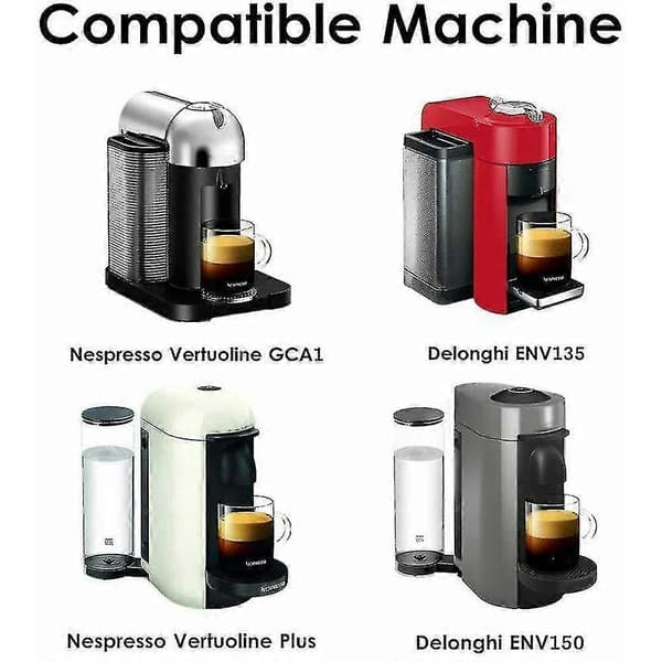 5x 230 ml kaffekapsel med 60 lock kompatibel med Nespresso Vertuoline Plus