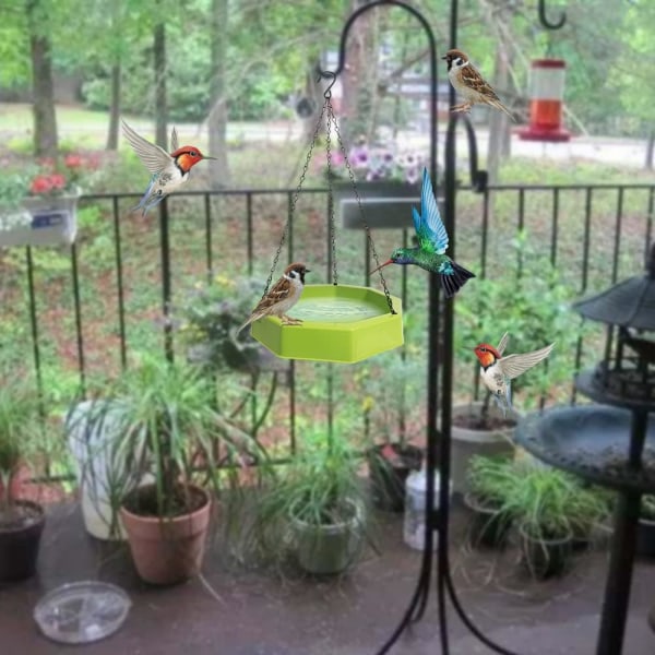Hängande fågelbad, fågeldrink utomhus, vilda fågelbad, hängande fågelmatare utomhus, med 6 fågeldrinkare, trädgårdstillbehör för hängande fågelbad