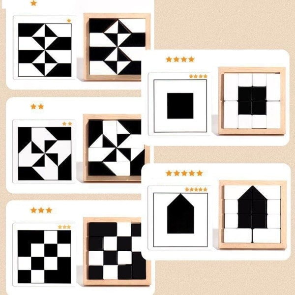 Dolt Puzzle Leksak Träpussel C