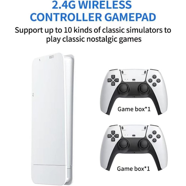 40 000+ 4K HDMI TV-spelpinne Retrospelkonsol med 2 trådlösa handkontroller M15 64G + 20,000 games