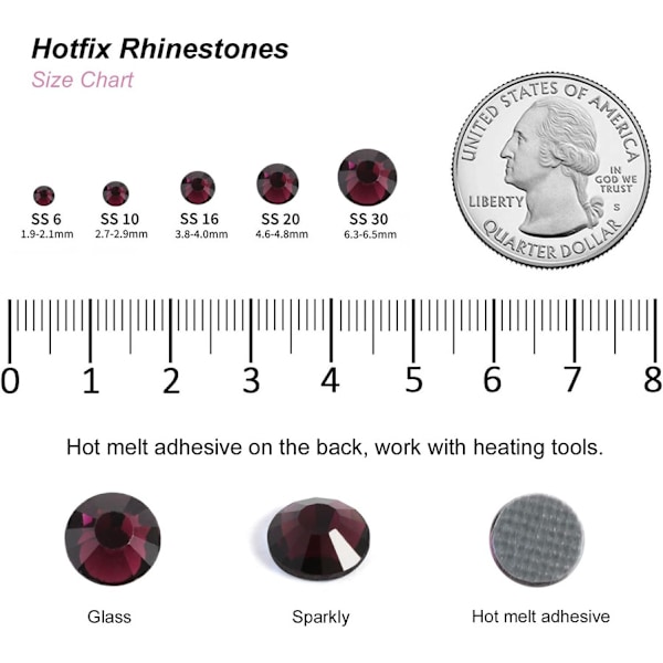 1600 st Ametist Hotfix Strassstenar, SS20, 4,6-4,8 mm för Hantverk & Kläder Amethyst Amethyst SS20