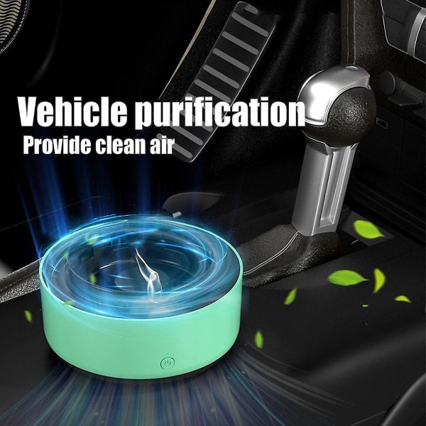 Røykfritt askebeger med luftrenser, intelligent askebeger for luftrensing med negative ioner for bil Green