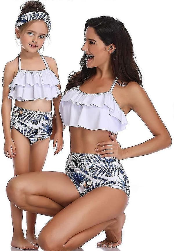 Piger Badedragt Todelt Bikini Sæt Flæse Falbala Badedragt D White 2-3T
