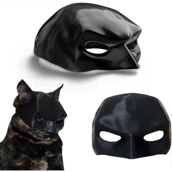 Katteflagermusmaske, Katteflagermus Cosplay Hat, Flagermusmaske til Kat, Flagermuskat Avenger Maske, Batcat Halloween Kostumer, Passer til de fleste katte S