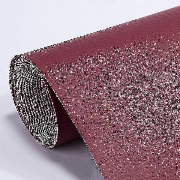 Læderreparationslap selvklæbende til sofa- og møbelridser Burgundy 20cm*20cm