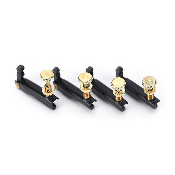 4x Musical Instruments Metal Tone Fine Tuner Adjuster For 4/4 3/4 Violin Black Shytmv