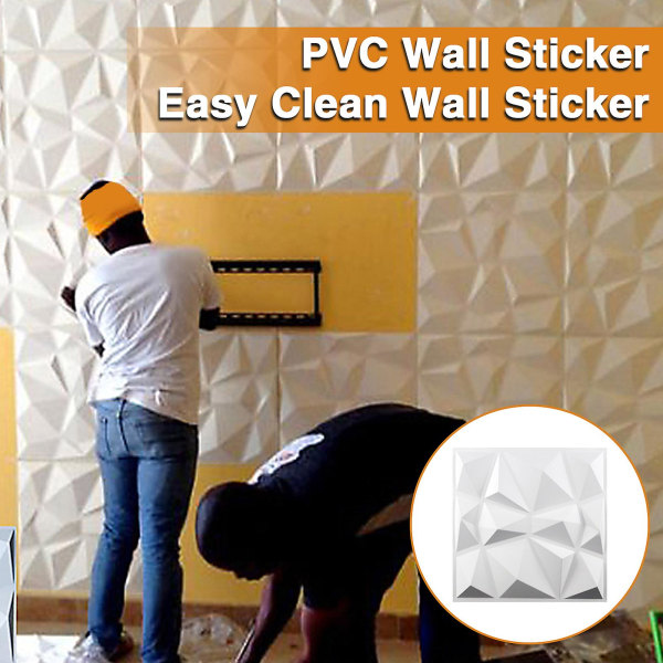 3D PVC veggklistremerker Vanntett varmeisolerende Enkel å rengjøre Konvekse relief selvklebende veggdekor Glittering