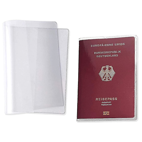 5-pak passetui, transparent plastpassetui, til standardpas, RFID-ID-kortetui