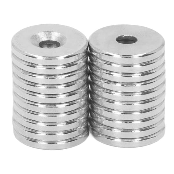 Round Base Cup Magnets, Super Strong Neodymium Magnet with Hole, Countersunk Strong Magnets for DIY Tool Organization and Mounting Applications