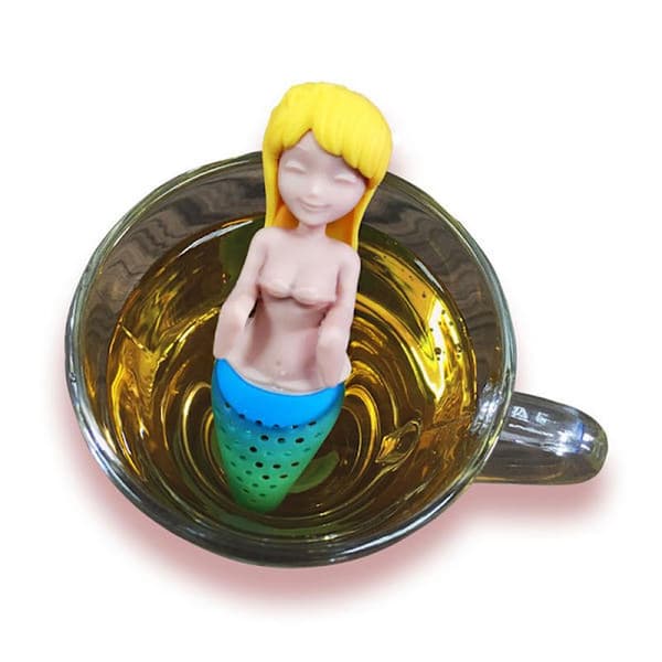 1 havfrue silikongel tebrygger, kaffe tefilter, silikongel ge