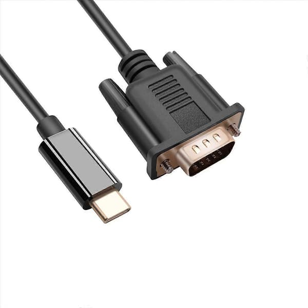 USB C - VGA -kaapeli 1,8 m, USB Type C - VGA -kaapeli, sopii USB 3.1 -laitteille - Sopii black