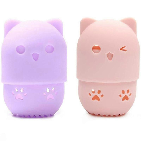 Cute Makeup Sponge Holder - 2 Pcs. Makeup Blender Sponge Case