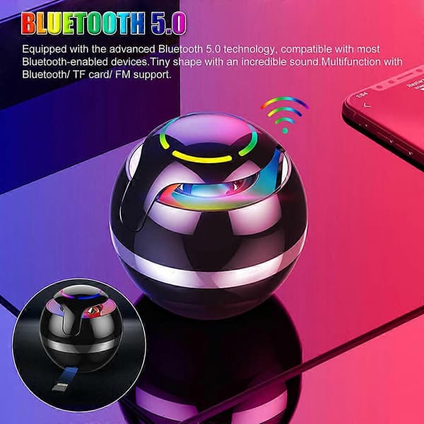LED trådløs minihøjttaler bærbar basstereo USB/TF/FM-radio til Bluetooth