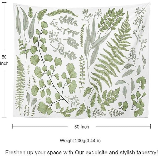 Botanisk Polyesterstofvægtæppe Blomster og Grøn Hvid Forår Væghængende Vægtæppe, Soveværelse Stue Kollegieværelse Hverdag Dekorativ Vægtæppe 5