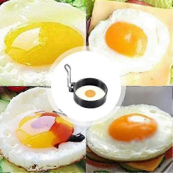 Eggringer i rustfritt stål, 4 stk. non-stick poachette for pannekaker og egg