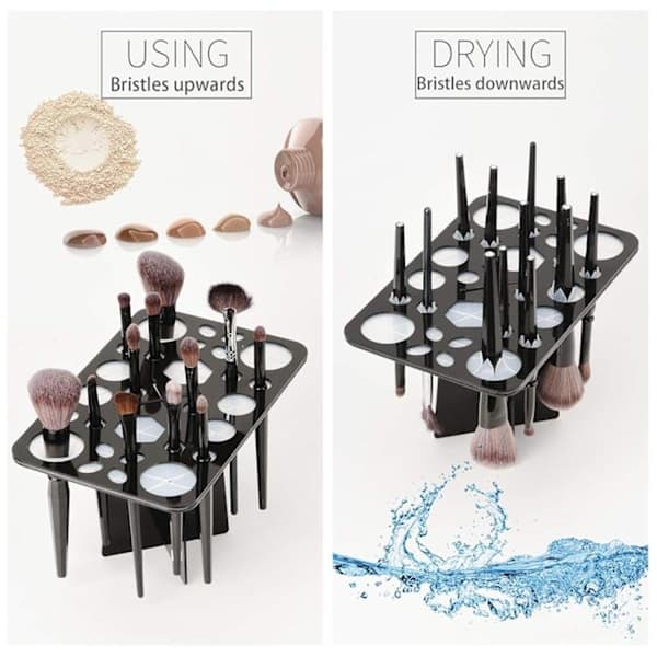 Tørrestativ til makeupbørster, børstetørrer, foldbart 28 rum