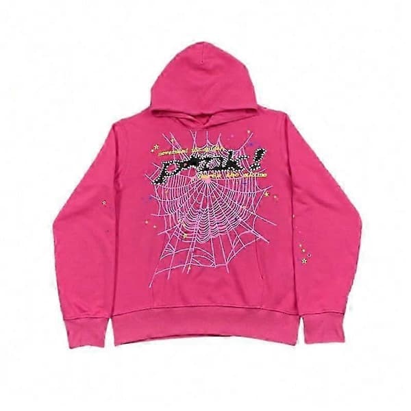 Spider Web Grafik Hættetrøje, Bomulds Pullover Sweatshirt til Mænd og Kvinder Black Blue XL