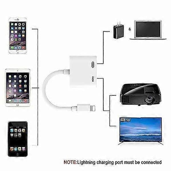 Apple Lightning - HDMI digitaalinen AV-sovitin 1080p HDMI-linjasynkronointinäyttö