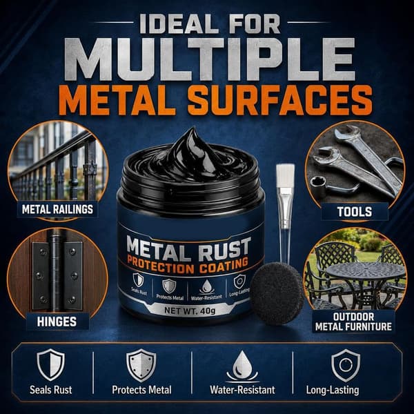 Rustbeskyttelse til metal Sort reparationspasta, 40 g, langvarig rustbeskyttelse Sort-3stk Black-3pcs 1 Count (Pack of 1)
