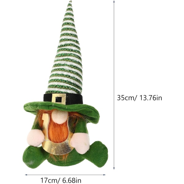 grønn lue dukke ornament Irish Leprechaun Gnomes Doll Festival Desktop Decoration st patricks day leprechaun irske nisser dekorasjoner