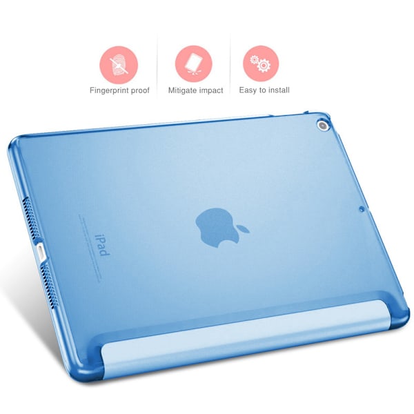 Etui - Slankt letvægts smart etui med klar frostet bagside og automatisk vækning/dvale - Blå, iPad 10.9 (2022)