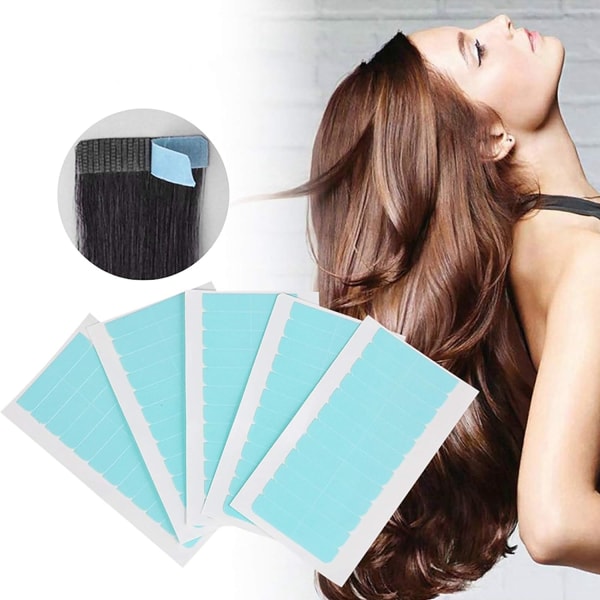 108 stk Hair Extension Tape Forudskåret dobbeltsidet klæbende tape til erstatning for hårforlængelser Vandtæt paryktape