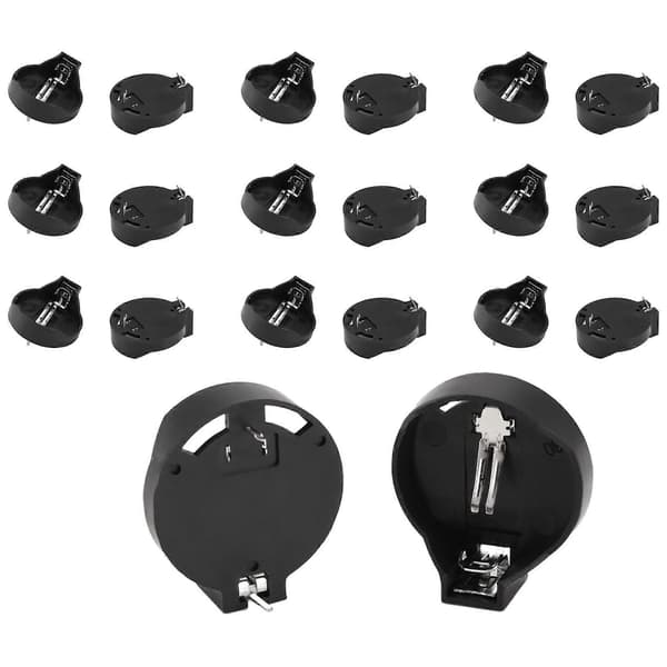 3V CR2032 CR2025 nappipariston pidikesovitin musta 20 kappaletta Black