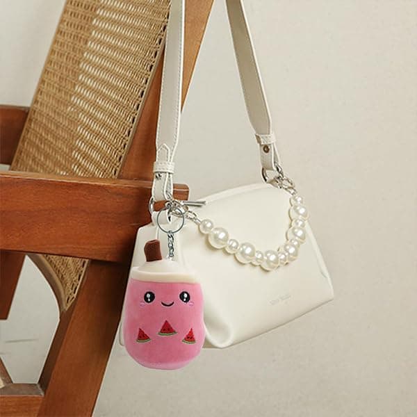Mini-avaimenperät 6 kpl Bubble Tea -pehmoavaimenperä kawaii bubble tea -avaimenperät reppuihin boba tea squishmallow -pehmolelut