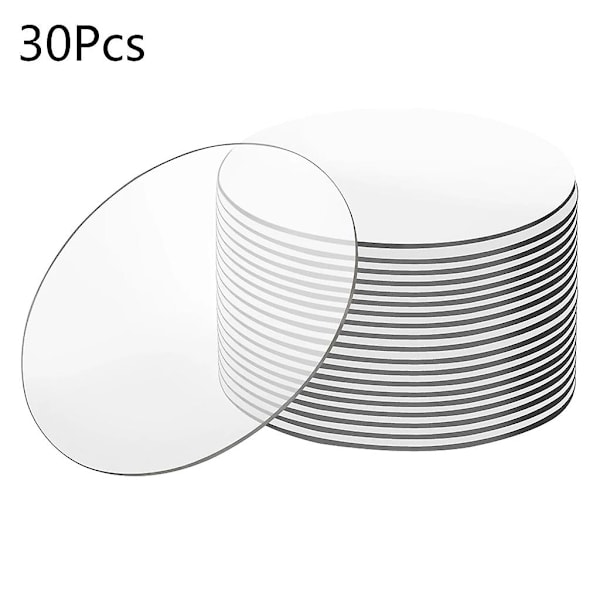 30pcs 2inch Clear Acrylic Sheet Round Disc Transparent Water Resistant Panel Diy