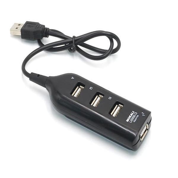 4-ports USB 2.0 Hub Sort Svart black