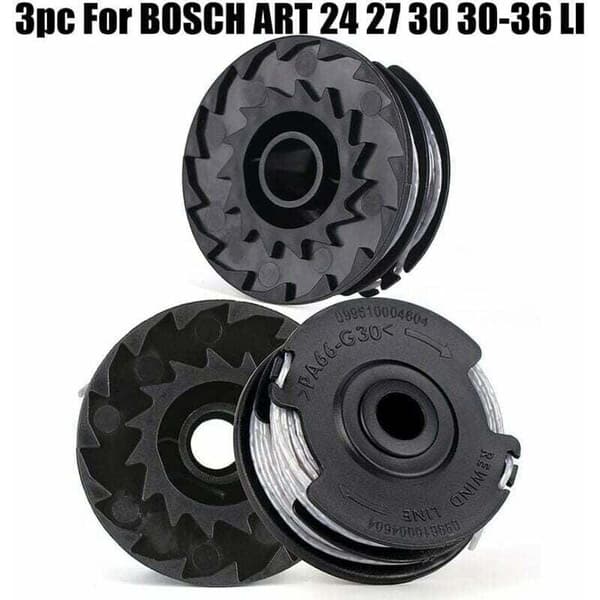 Sett med 3 spoler for Bosch gresstrimmer Art 24 27 30 30-36 Li 18 M 1,65 mm.