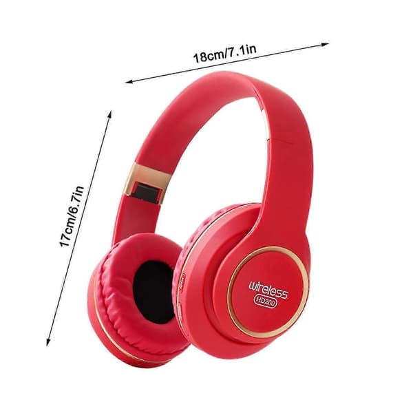 Högkvalitativt och hantverksmässigt headset Bluetooth-headset Trådlöst samtalshörlurar Subwoofer Live 5.0 Bluetooth-headset Red One Size