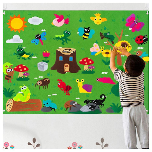 Flannel Felt-story-board Set For Toddlers Large Wall Hanging Activity Storyboard Baby Early Learning Toys Insects