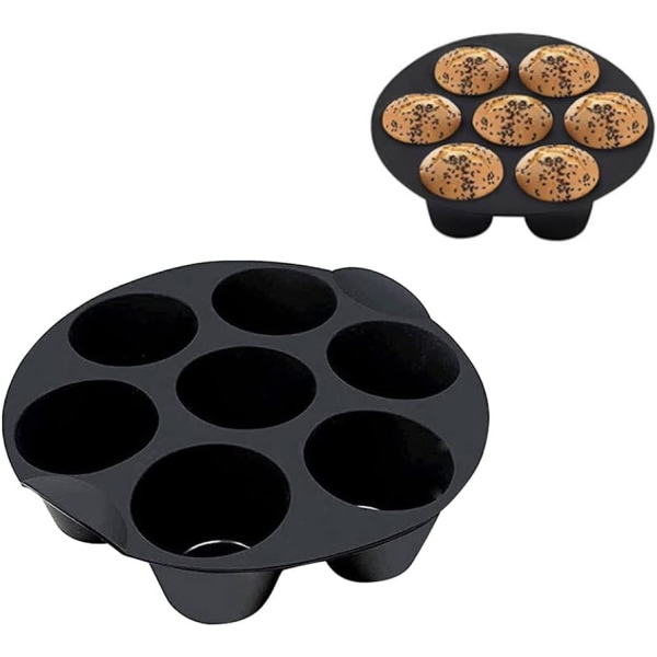 biter runde silikonformer for muffins, kaker, desserter, sjokolade, luftfrityrer (2 stk, størrelse: 18 cm)