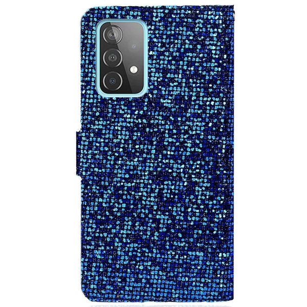 Glitrende Powder Fuld beskyttelse Mobiltelefon Case Stand Pung Cover til Samsung Galaxy A33 5G Blue Style B Samsung Galaxy A33 5G