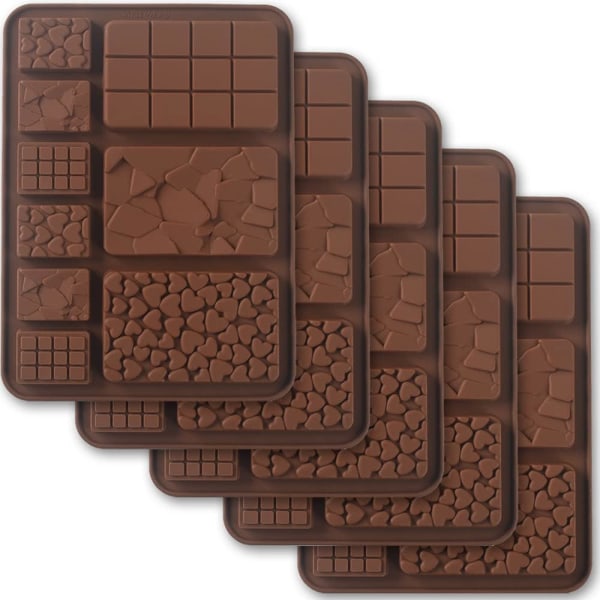 Bryt isär molds för chokladkaka, hemgjorda protein- och energikakor, 5-pack