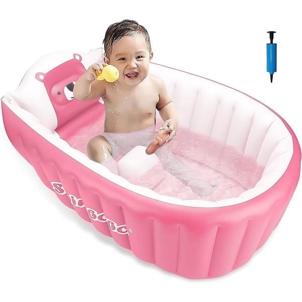 Oppblåsbart babybadekar Sommermykt bad Svømmebasseng Sammenleggbart sklisikkert badekar Reise Fortykket babybadseteservant Babybadekar (baby 0-46 måneder)