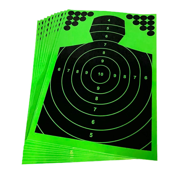 10x Shooting Targets Stickers Pärmar Shoot Target Paper Reactive Splatter green 30.5x46cm