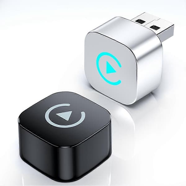 2i1 Trådløs Carplay Mini AI Box Android Auto Plug and Play USB Bil Dongle BT WiFi til Kablet CarPlay/Android Auto Bil B Silver