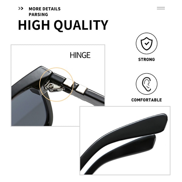 UV400 Solbriller til Mænd Kvinder Stilfulde Unisex Solbeskyttelsesbriller Kørsel Wrap Around Anti-Glare Øjenbeklædning I
