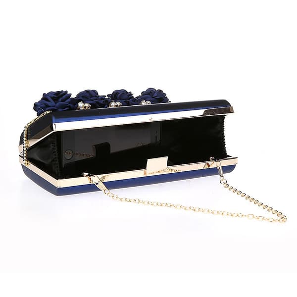 Bryllupsfest Blomster Aftenveske Navy Blue