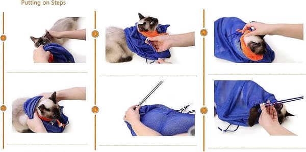 Katteplejepose Hvalpehund Rengøring Polyester Blødt Net Ridse- og Bidresistent til Badning Injektion Undersøgelse Negleklipning