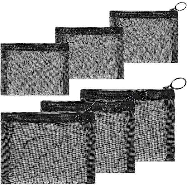 Clear Mesh Toiletry Bag Organizer (6 Packs) Travel Storage