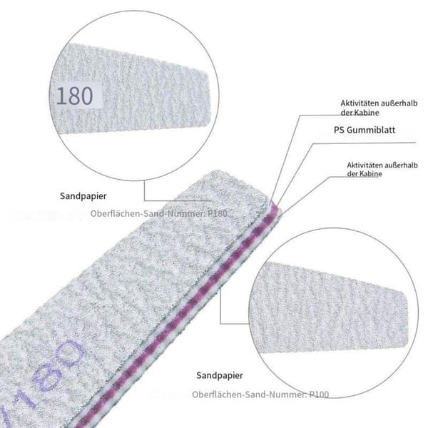 16 neglefiler 100/180, dobbeltsidige neglefiler