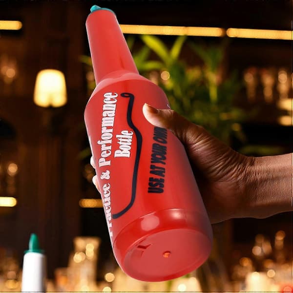 Flair Bartender Bartending Øvelse Bar Pub Flaske Vinkocktailshaker - Rød Plast 48