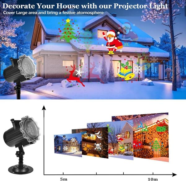 Projektor Jul, LED-projektor Jul Utomhus Halloween