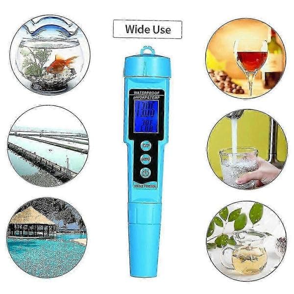 Professionel 3-i-1 pH/ORP/temperaturmåler Vanddetektor Multiparameter Digital LCD Tri-måler Multifunktionel